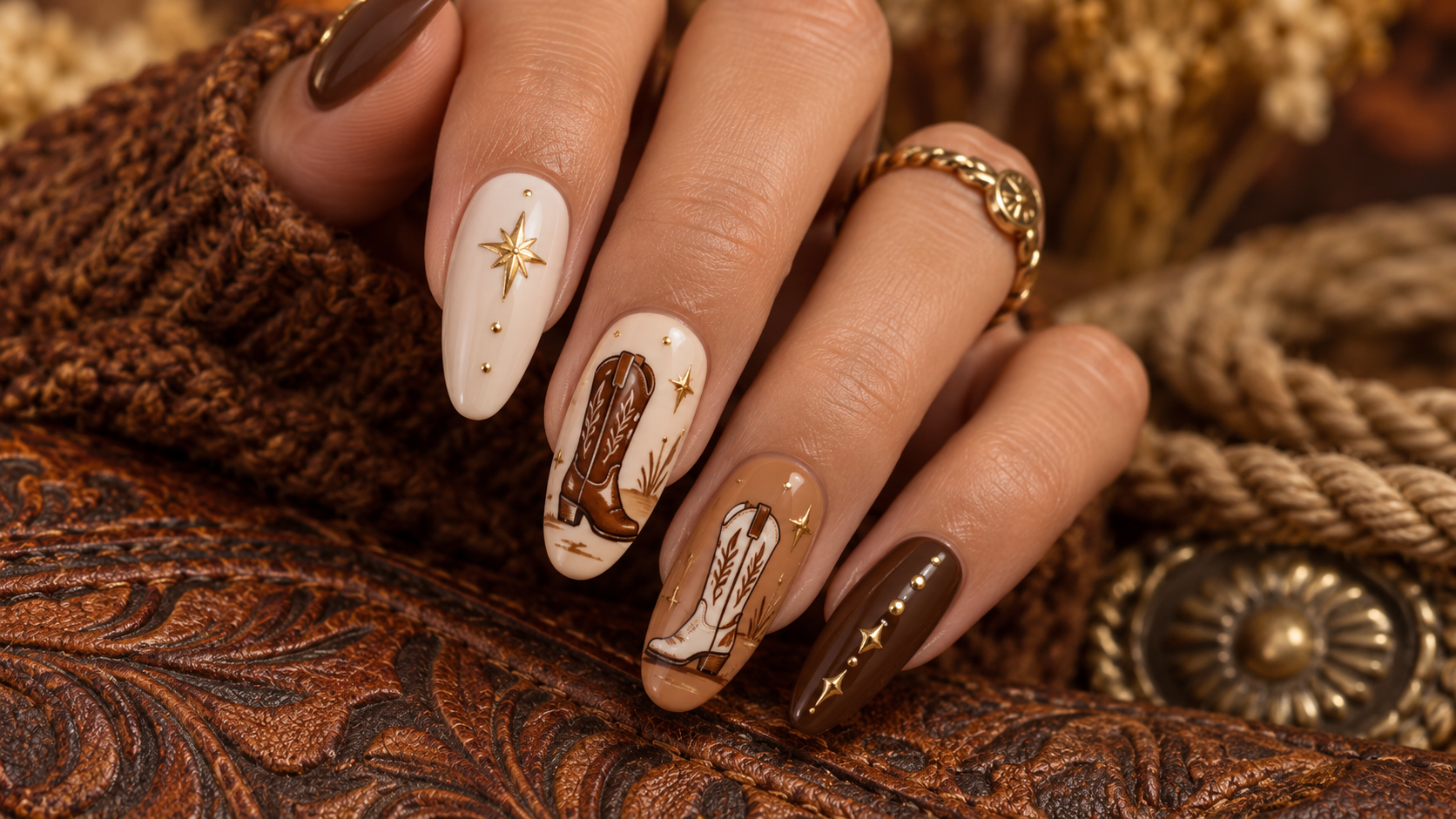 Cowboy Boot Nail Art